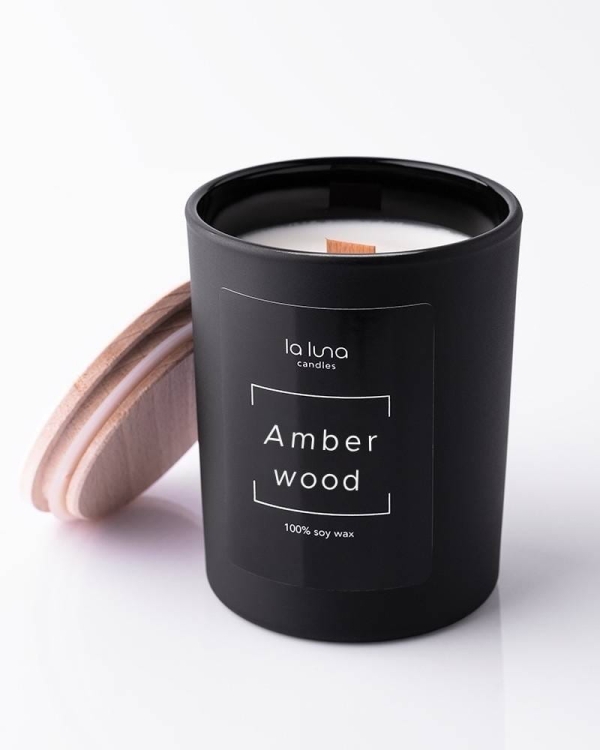 Naturalna świeca sojowa leśna "Amber wood" 250ml