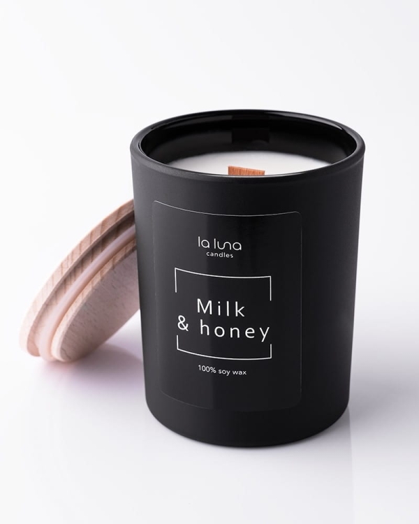 naturalna świeca sojowa miodowa milk&amp;honey 200ml